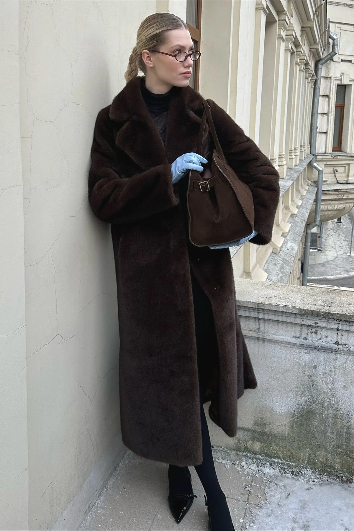 Belted Longline Faux Fur Insulated Overcoat - Image 3