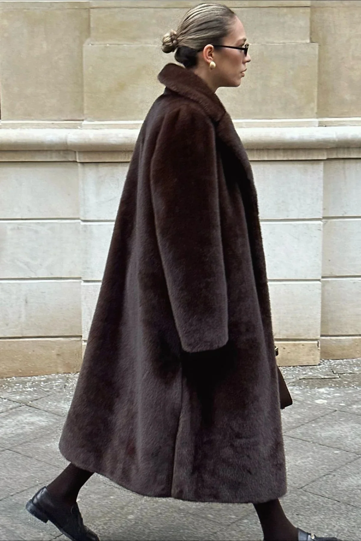 Belted Longline Faux Fur Insulated Overcoat - Image 5