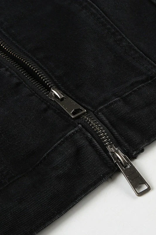 Black Washed Denim Jacket - Image 8