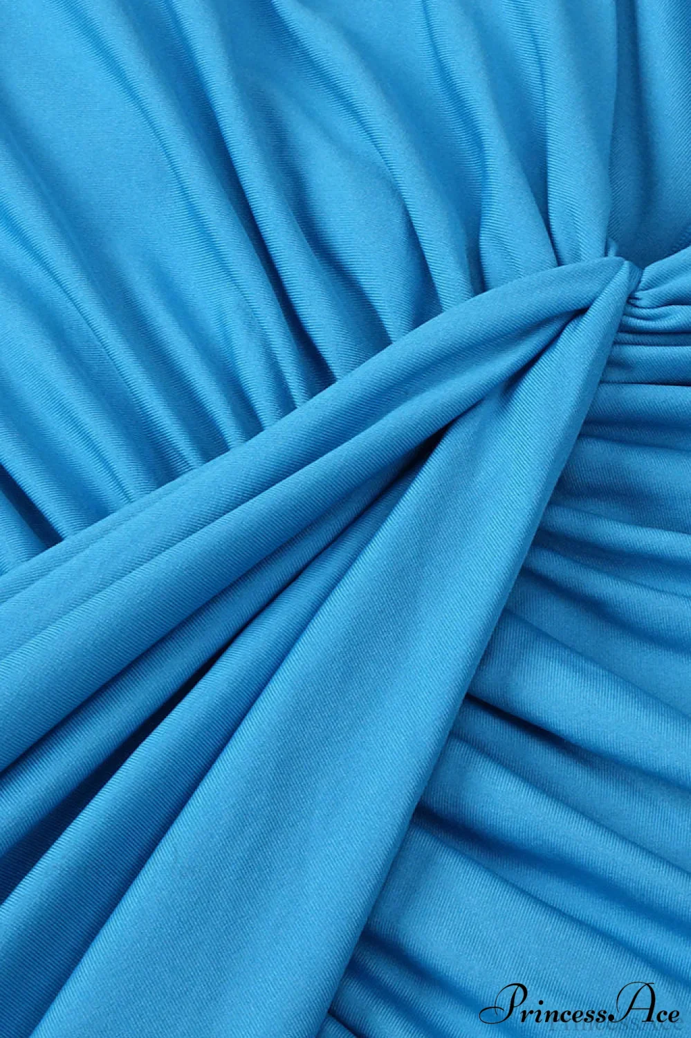 Blue Patchwork Hollow Out High Waist Slim Party Dress - Image 5