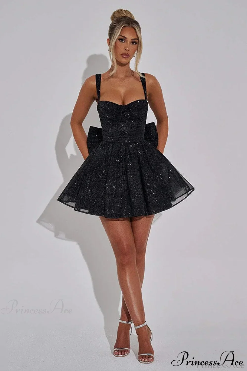 Bodycon Sequined Strapless Bow Party Dress - Image 3