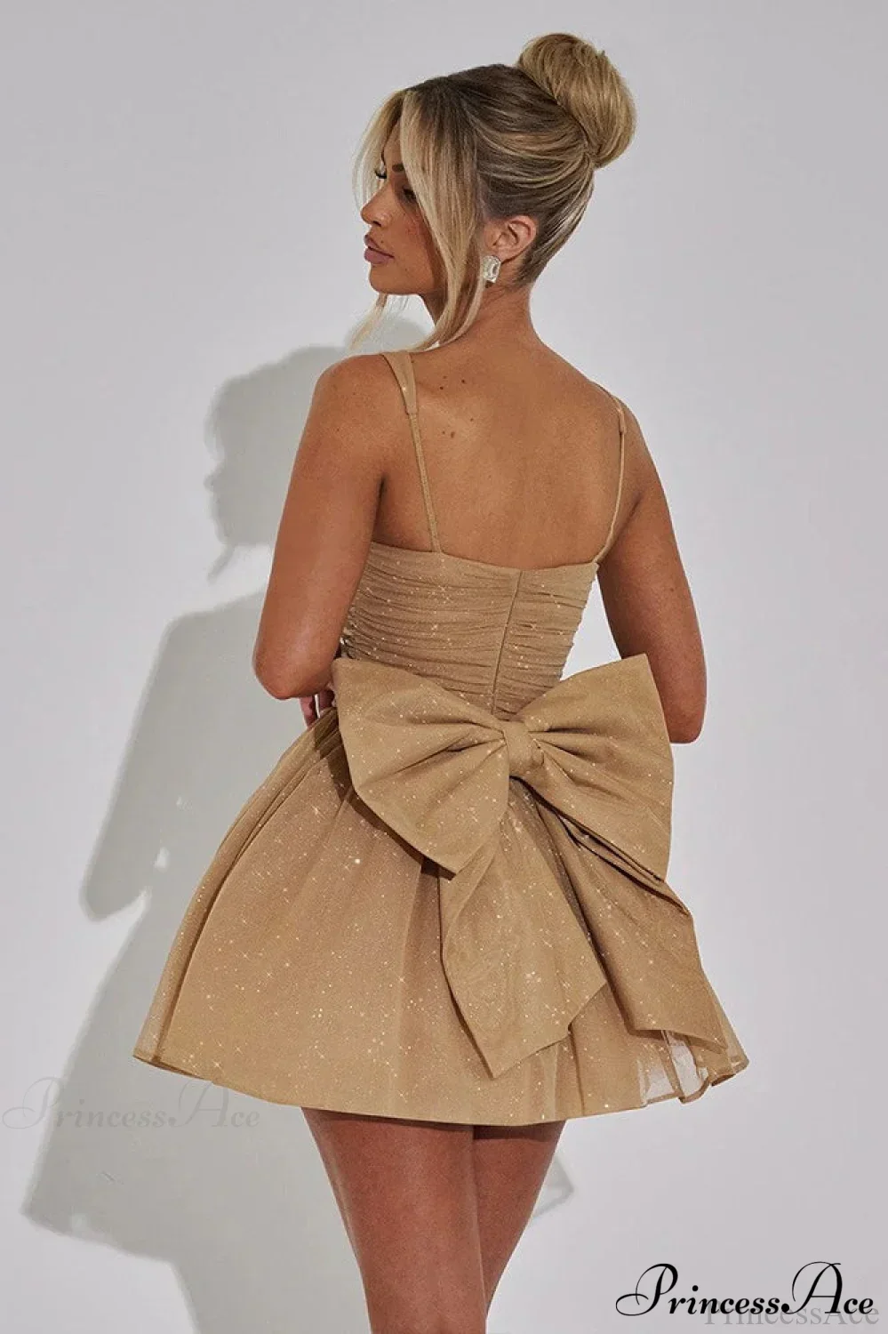 Bodycon Sequined Strapless Bow Party Dress - Image 6