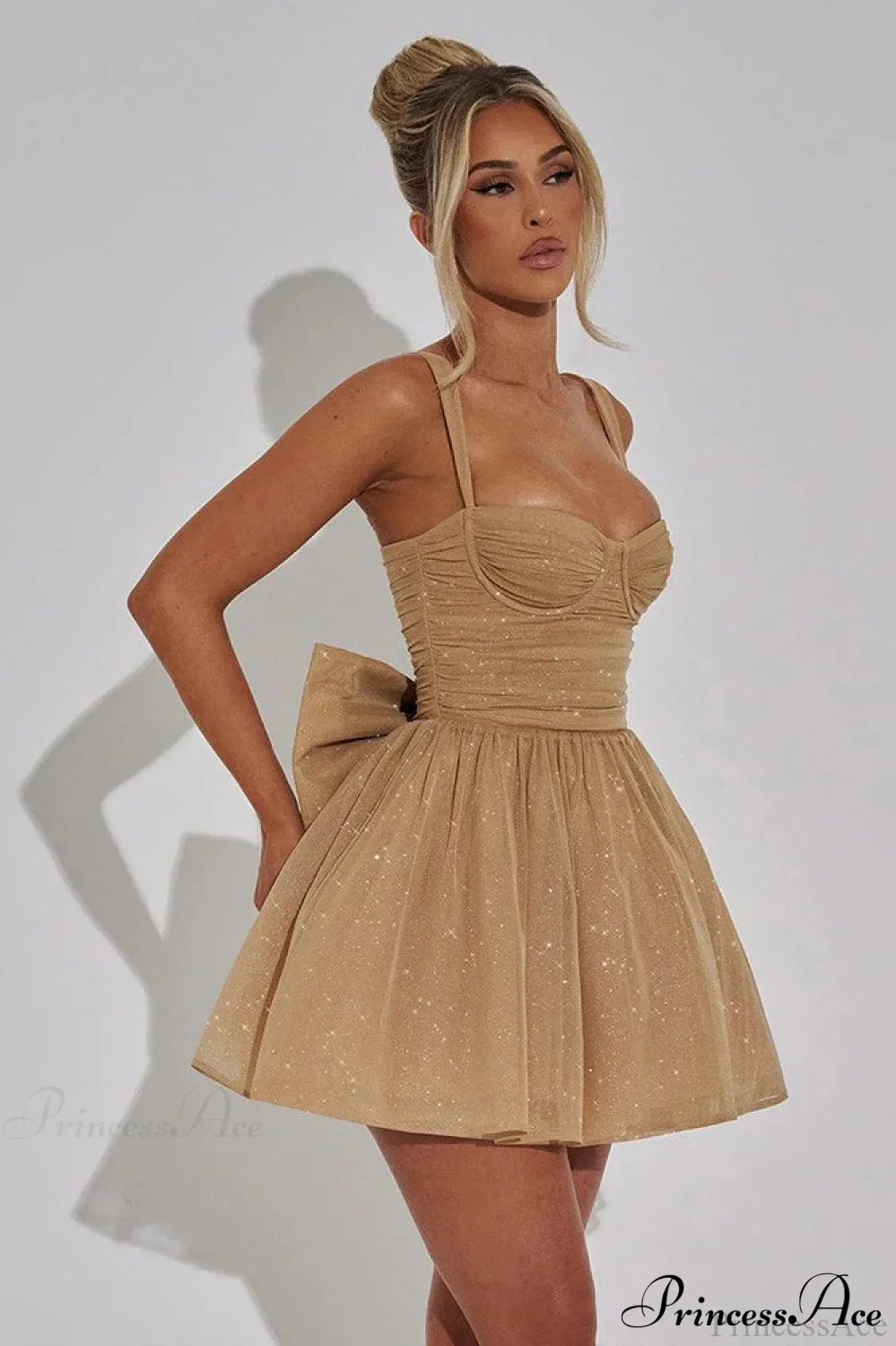 Bodycon Sequined Strapless Bow Party Dress - Image 7