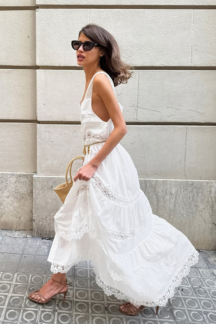 Boho Lace Patchwork Ruffle Loose Maxi Dress - Image 2