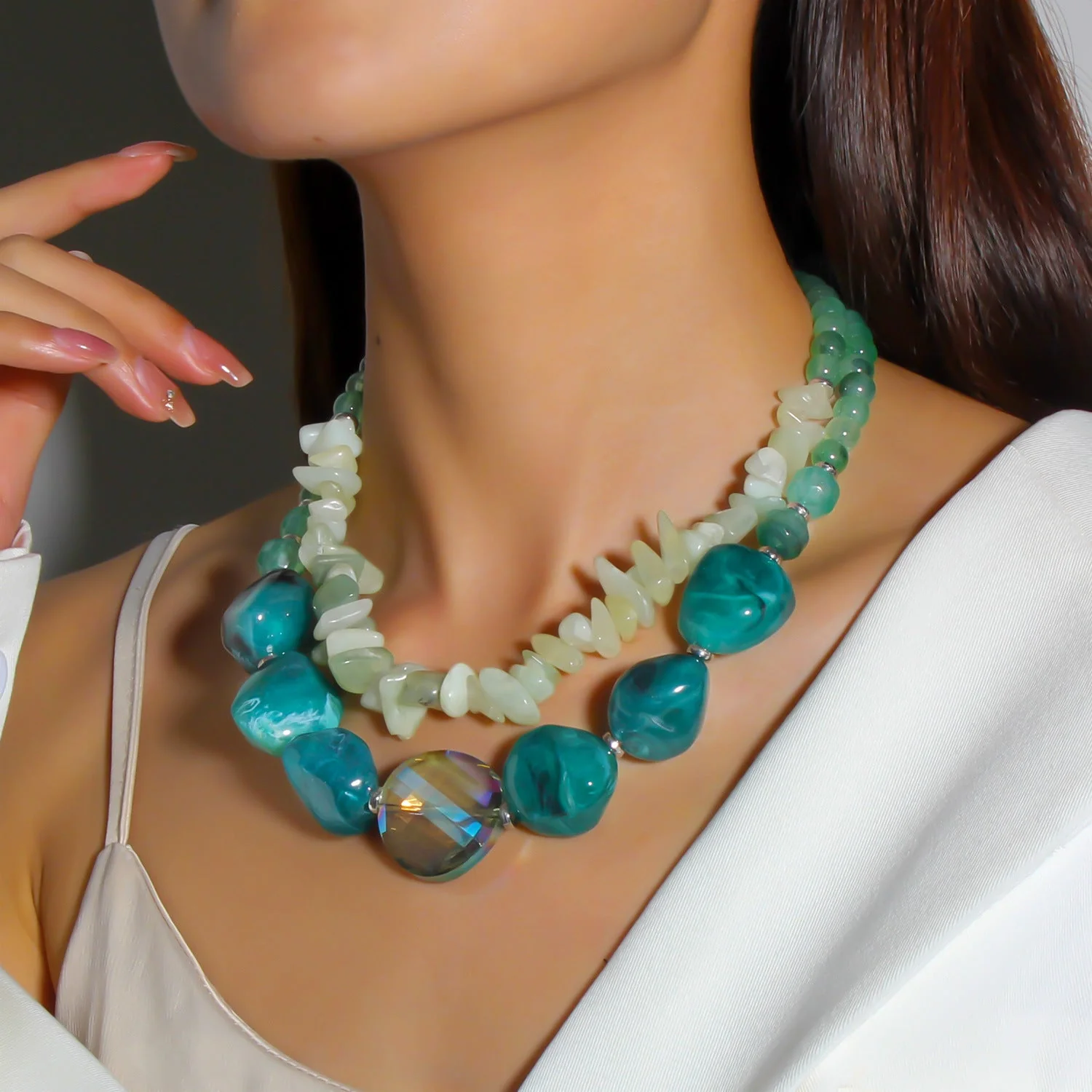 Boho Layered Beaded Stackable NeckLace - Image 3