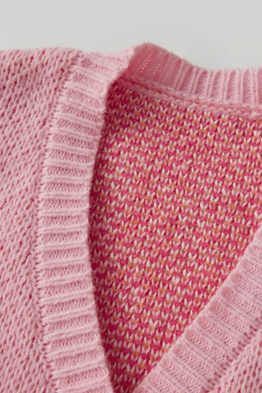 Boot Pattern V Neck Knit Cardigan - Image 3