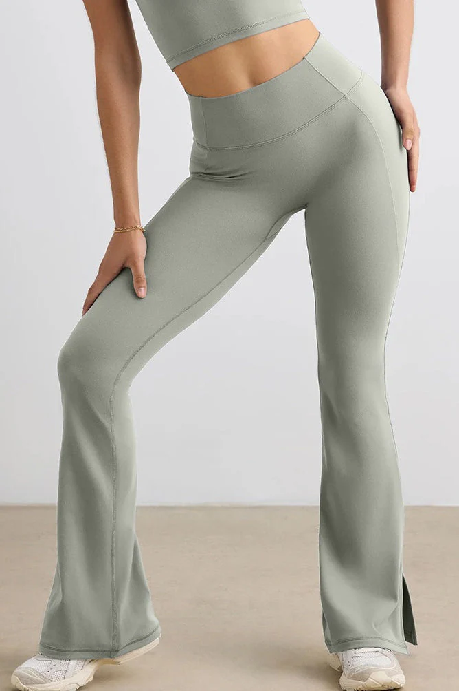 Booty Lifting Wide-Leg Flared Workout Leggings - Image 11