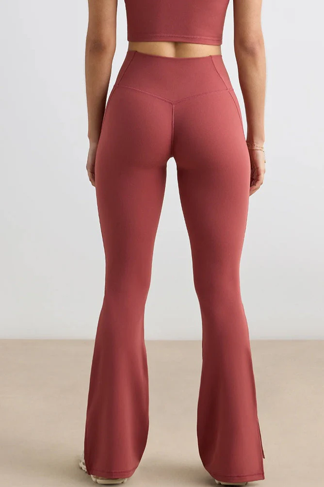 Booty Lifting Wide-Leg Flared Workout Leggings - Image 3
