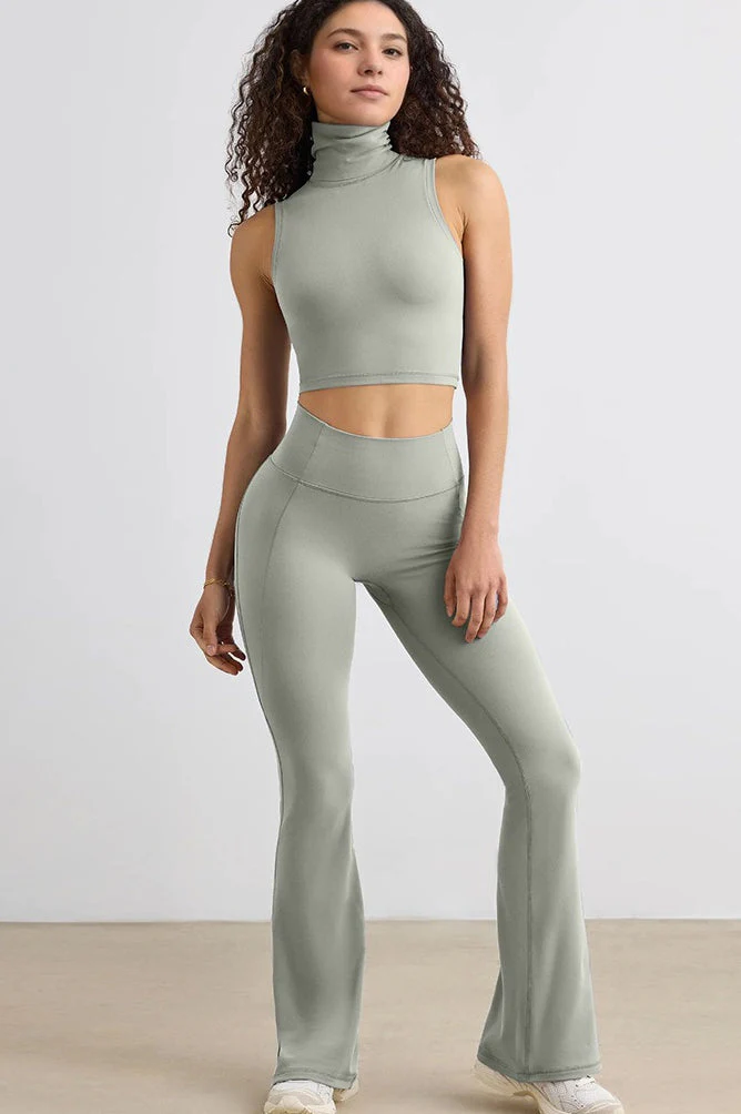 Booty Lifting Wide-Leg Flared Workout Leggings - Image 8