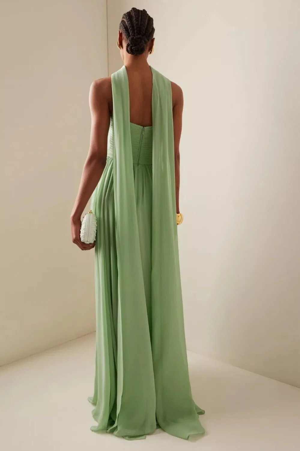 Bow Ruched Strapless Sash Elegant Maxi Dress - Image 3