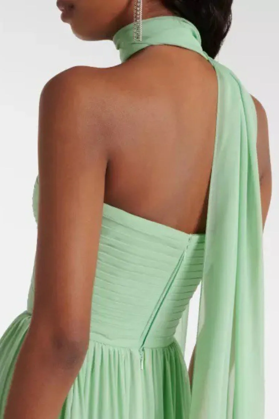 Bow Ruched Strapless Sash Elegant Maxi Dress - Image 4