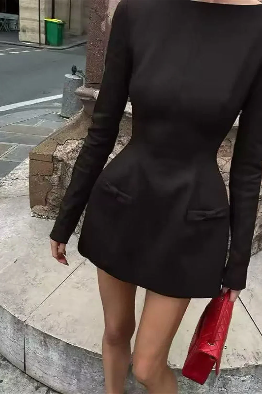 Bow Waist Slim Thick Mini Dress - Image 5