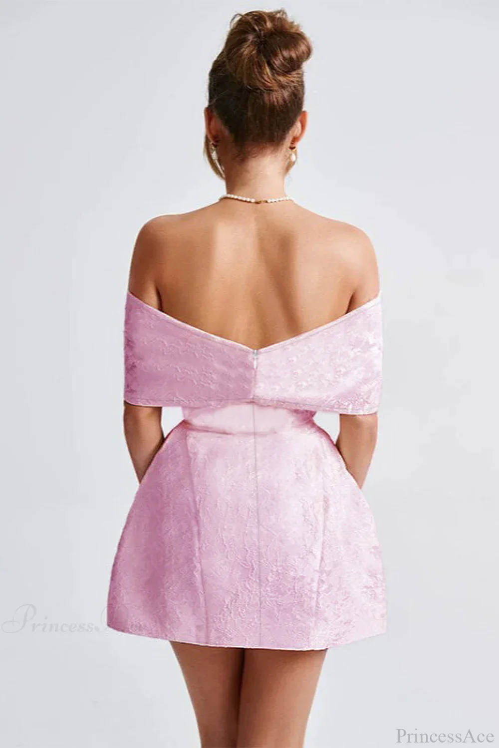 Bowknot Off-Shoulder Backless Mini Party Dress - Image 4