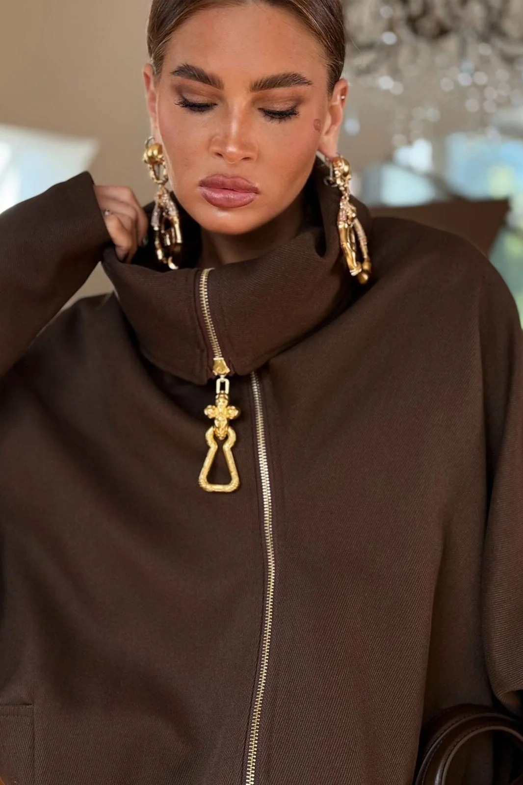 Brown Relaxed Long Sleeve Jacket - Image 3