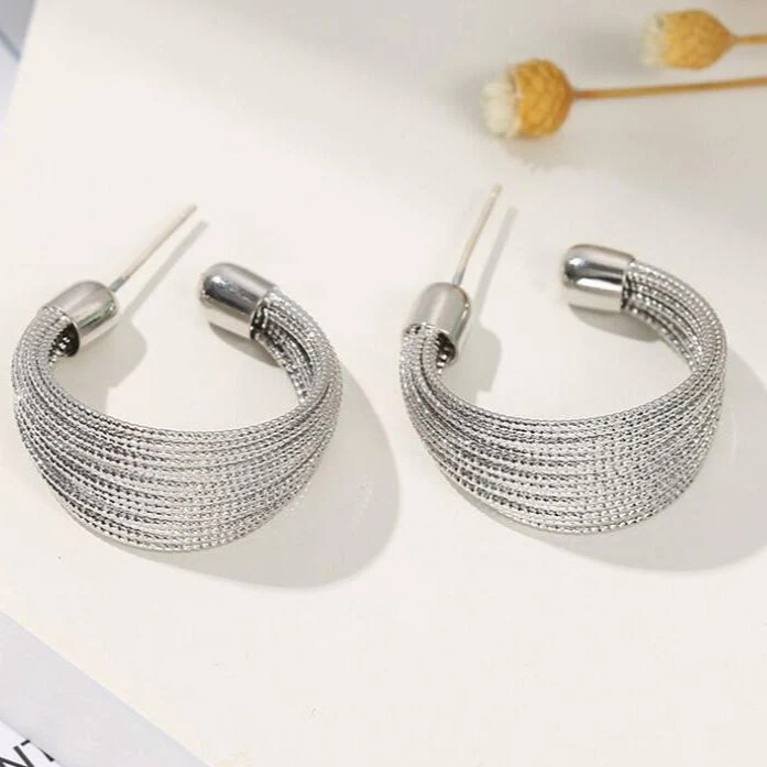Brushed Multi Layer Open Wide Bracelet - Image 7