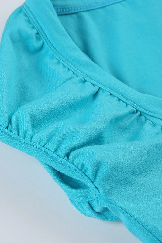Buttoned Puff Sleeve U Neck Slim Blouse - Image 4