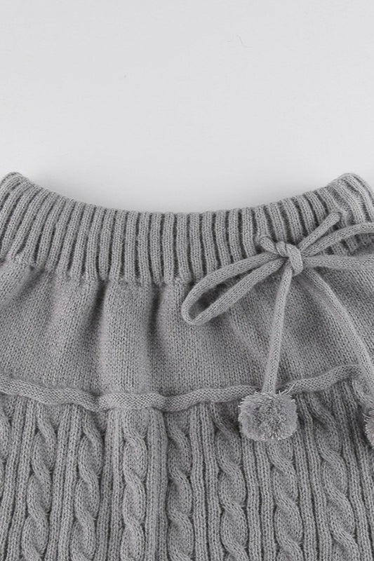 Cable Knit Pom Pom Trim Skirt - Image 6