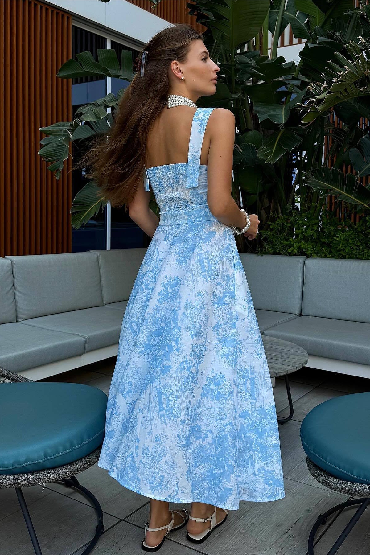 Cami Backless Tie Floral Dress - Image 4
