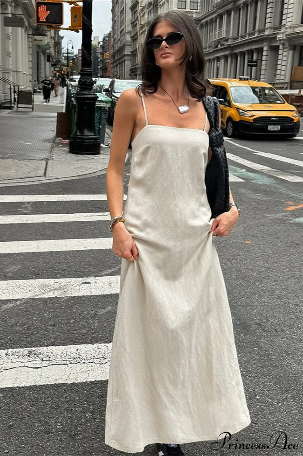 Cami Cotton Linen Loose A Line Maxi Dress - Image 2