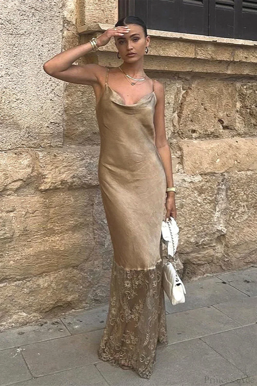 Cami Lace Backless Fitted Maxi Dress - Image 4