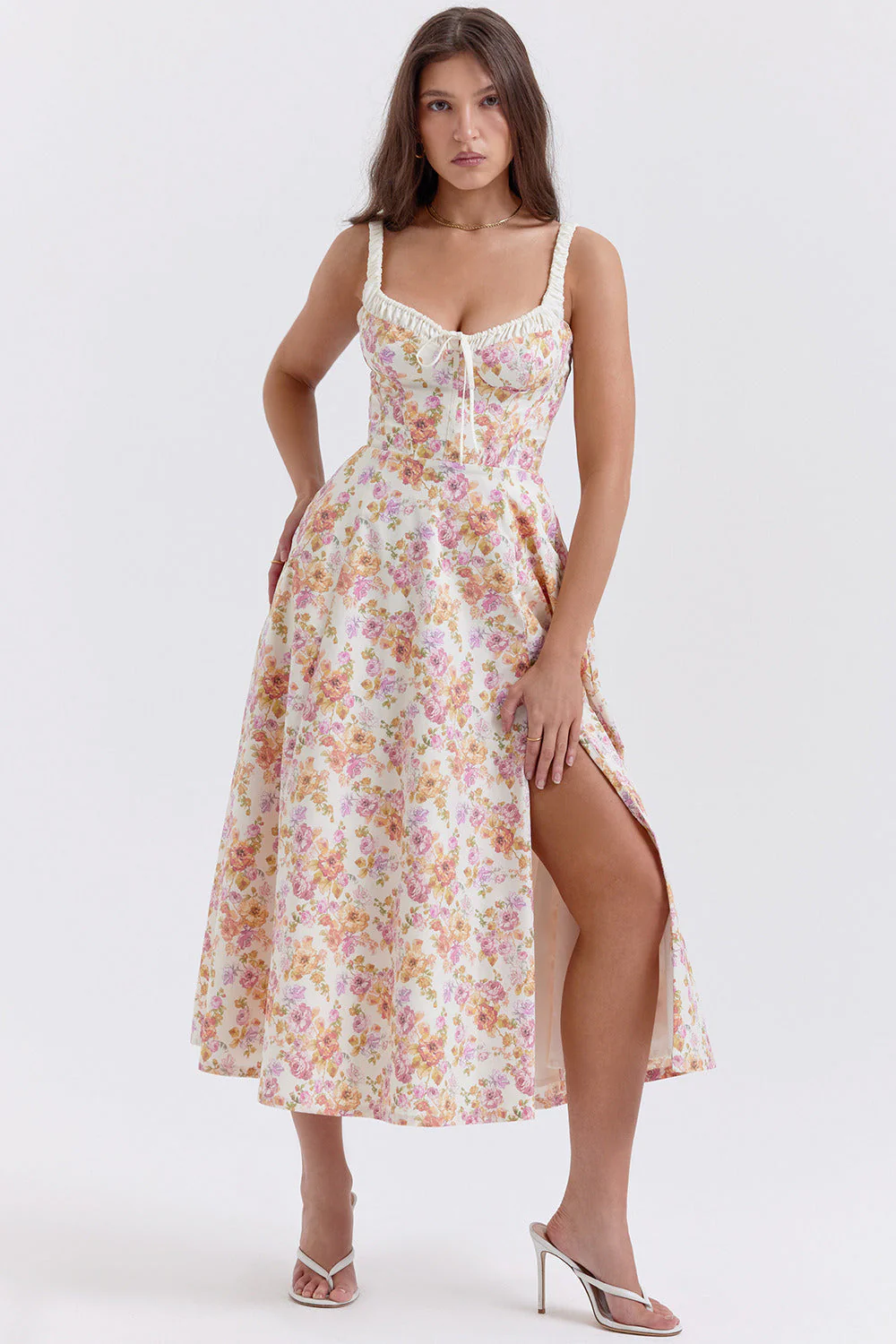 Cami Slit Waist Slim Floral Dress - Image 6