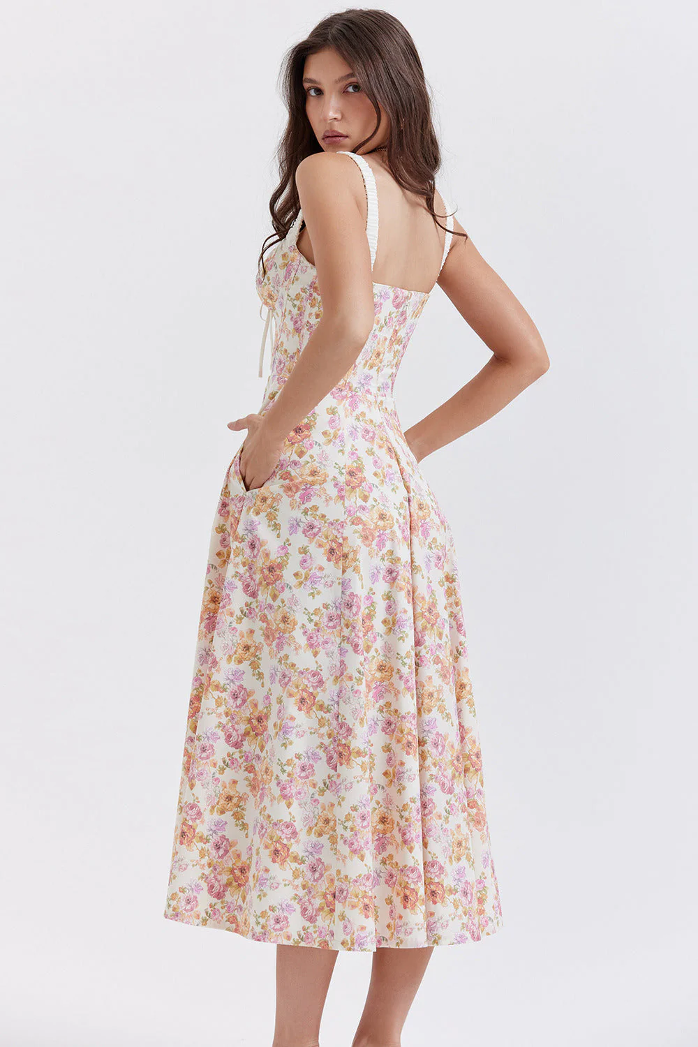 Cami Slit Waist Slim Floral Dress - Image 8