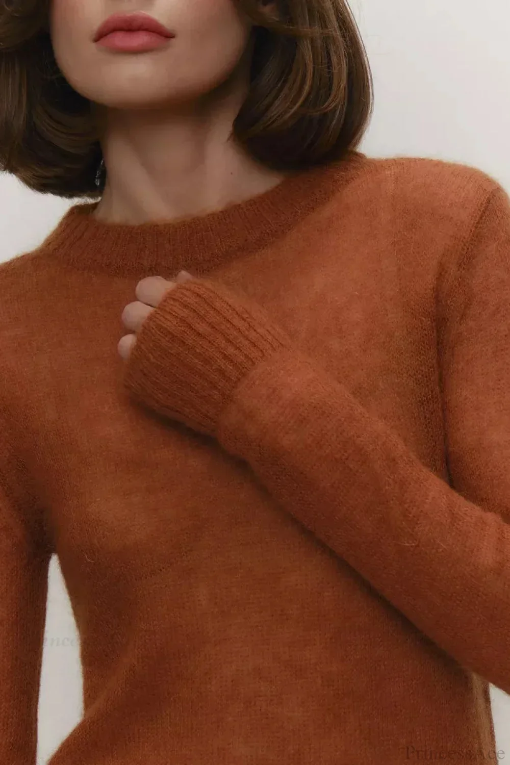 Candy Color Sheer Crew Neck Knit Sweater - Image 10