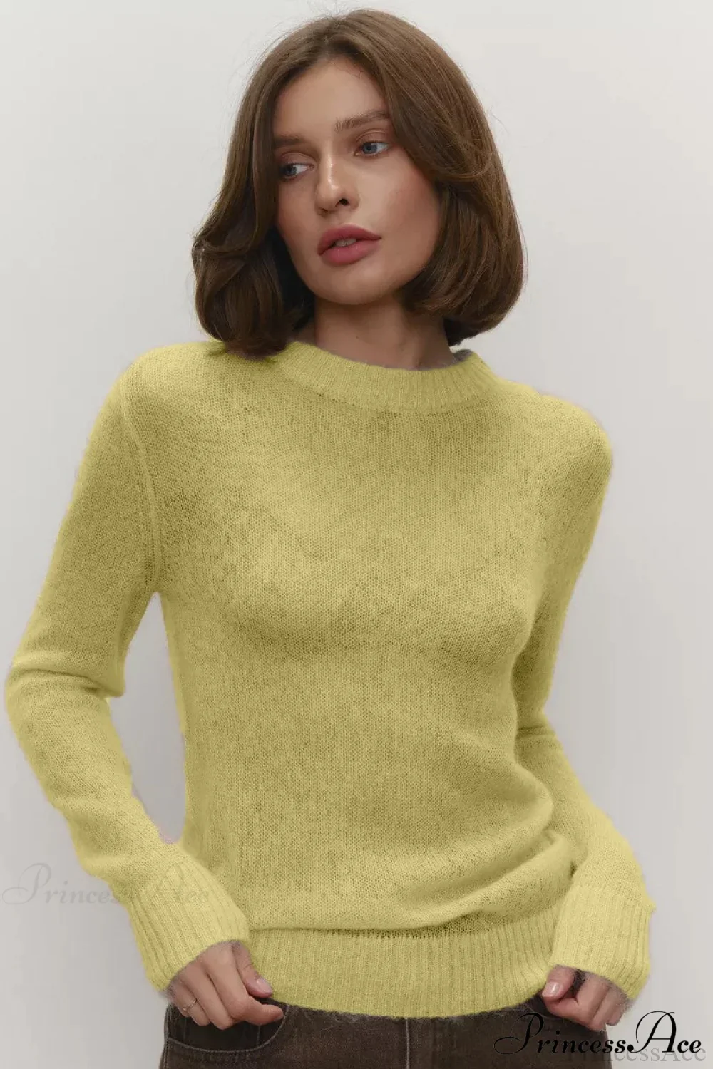 Candy Pastels Sheer Crew Neck Lightweight Knit Top - Image 19