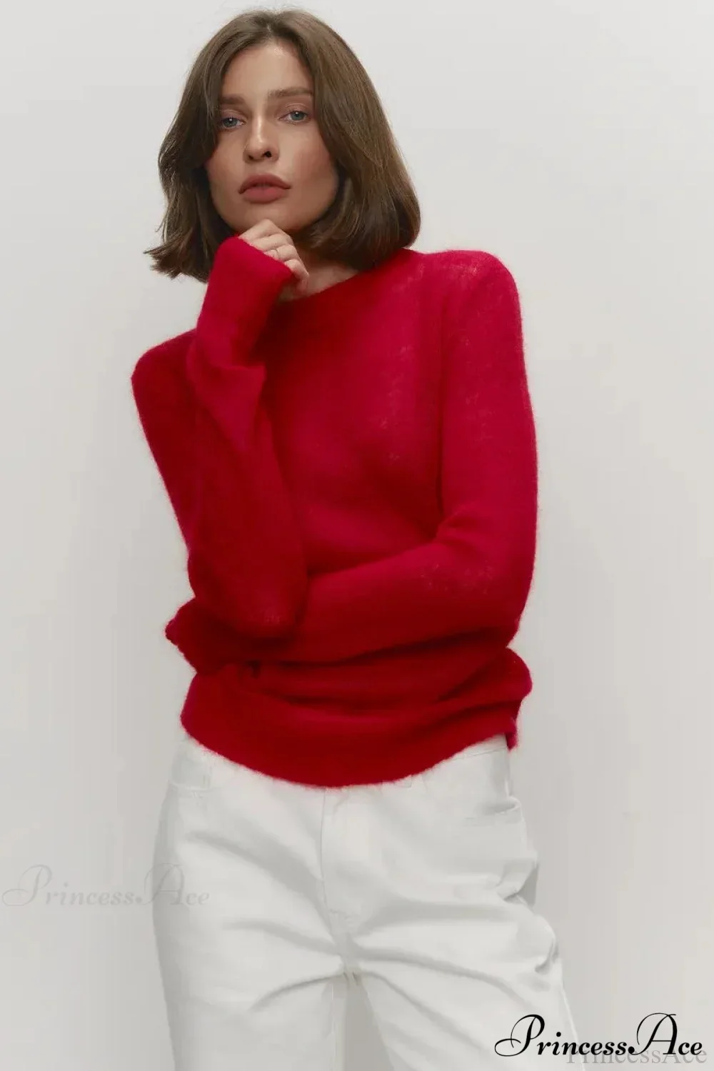 Candy Pastels Sheer Crew Neck Lightweight Knit Top - Image 23