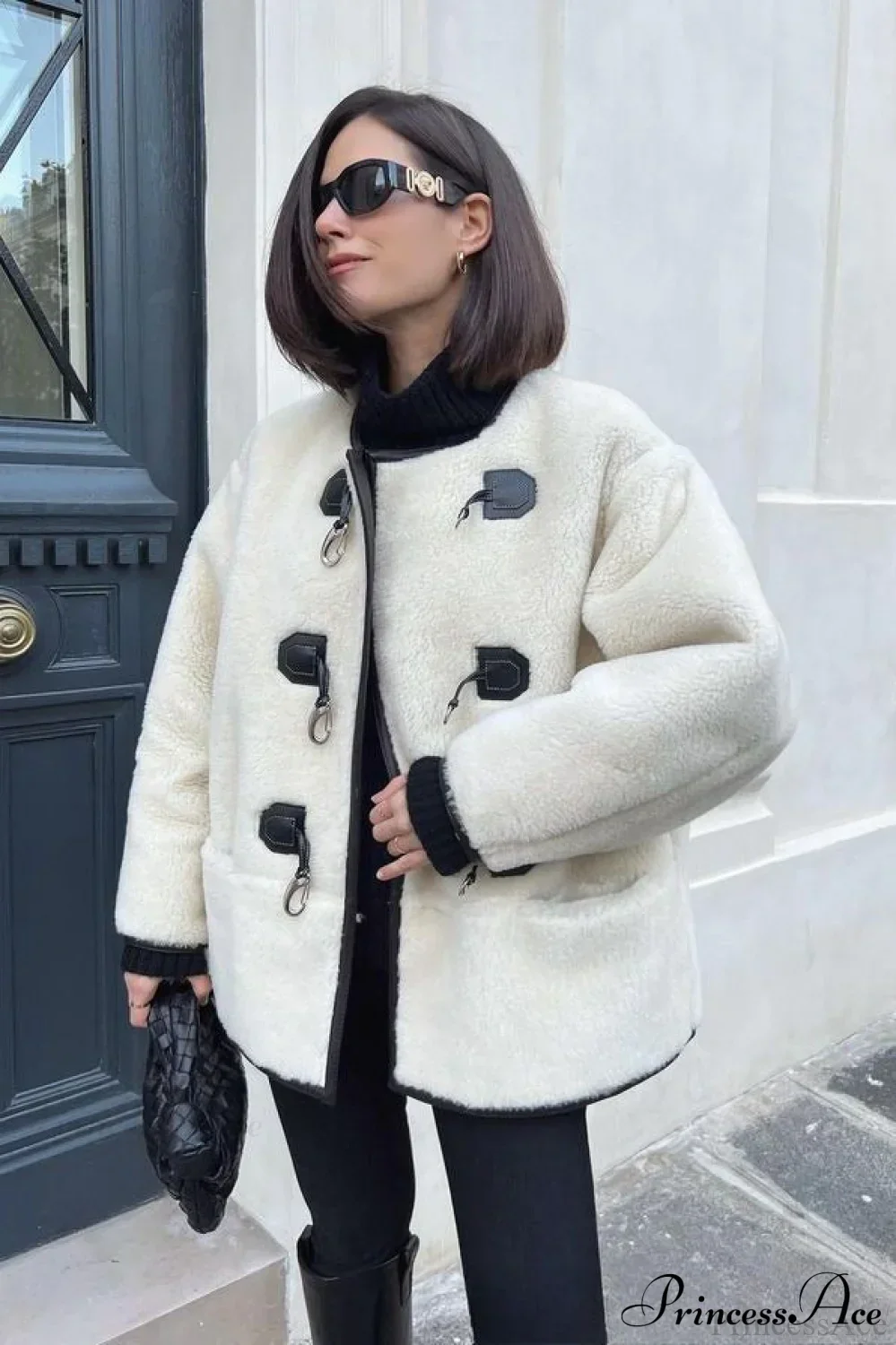 Cashmere Metal Snap Cardigan Coat