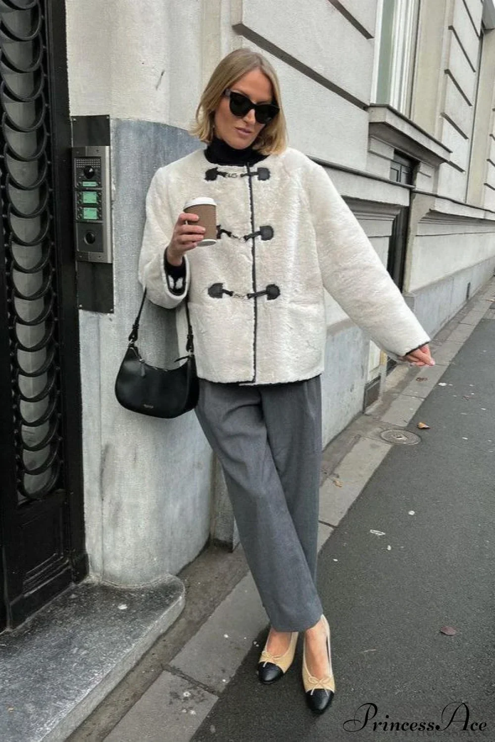 Cashmere Metal Snap Cardigan Coat - Image 2