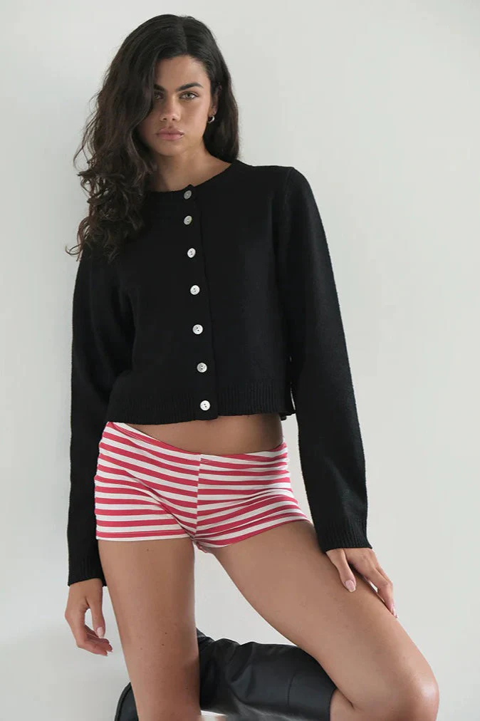 Casual Chic Stripe Skinny Low Waist Shorts - Image 6