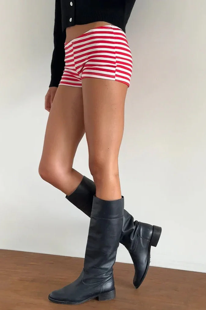 Casual Chic Stripe Skinny Low Waist Shorts - Image 7
