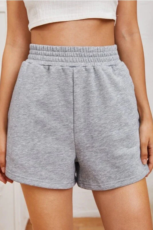 Casual Elastic Waist Wide Leg Solid Shorts - Image 5