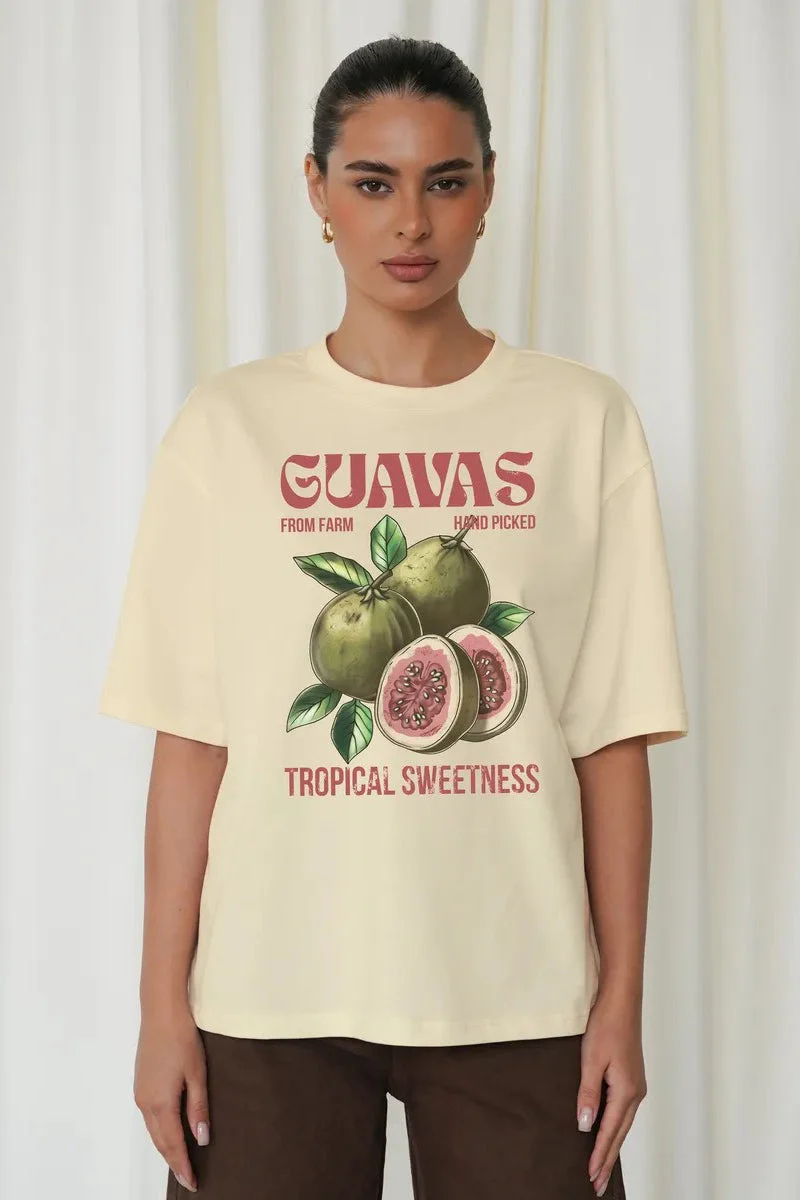 Casual Loose Cotton Fruit Print T-shirt - Image 3