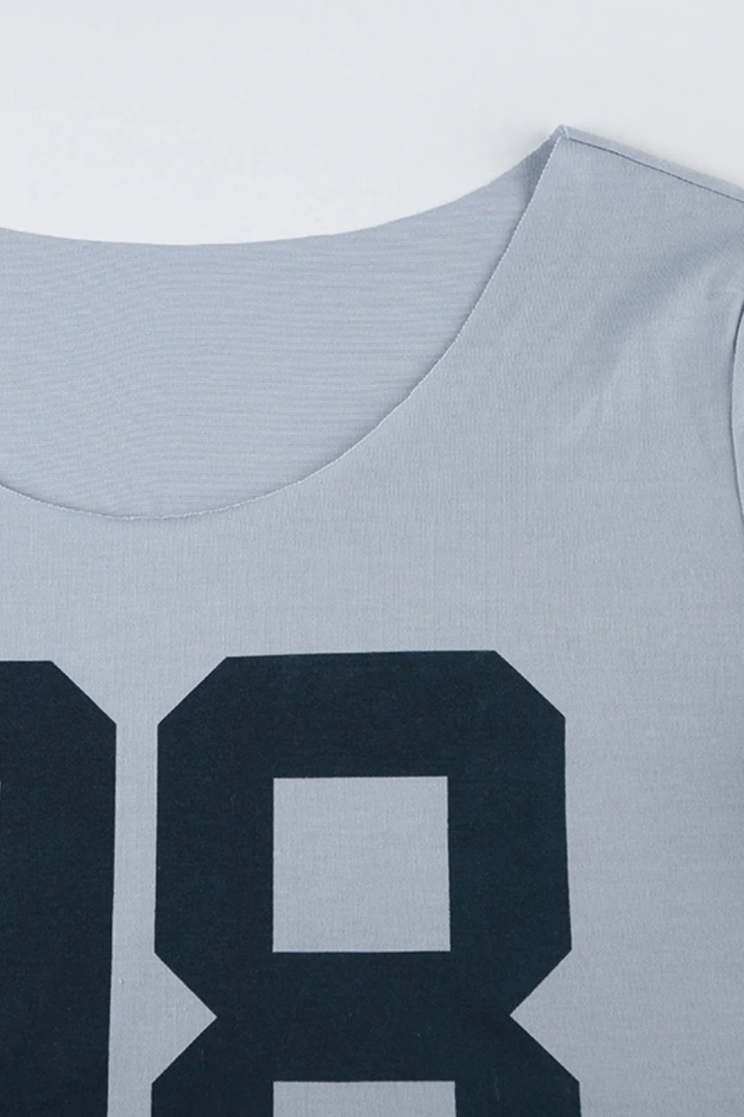 Casual Loose Number Print Off Shoulder Crew T-shirt - Image 5
