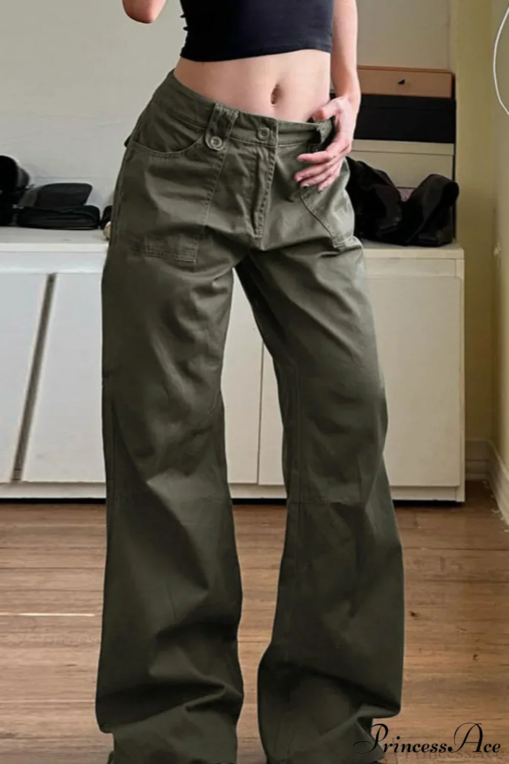 Casual Parachute Wide-Leg Cargo Pants - Image 2