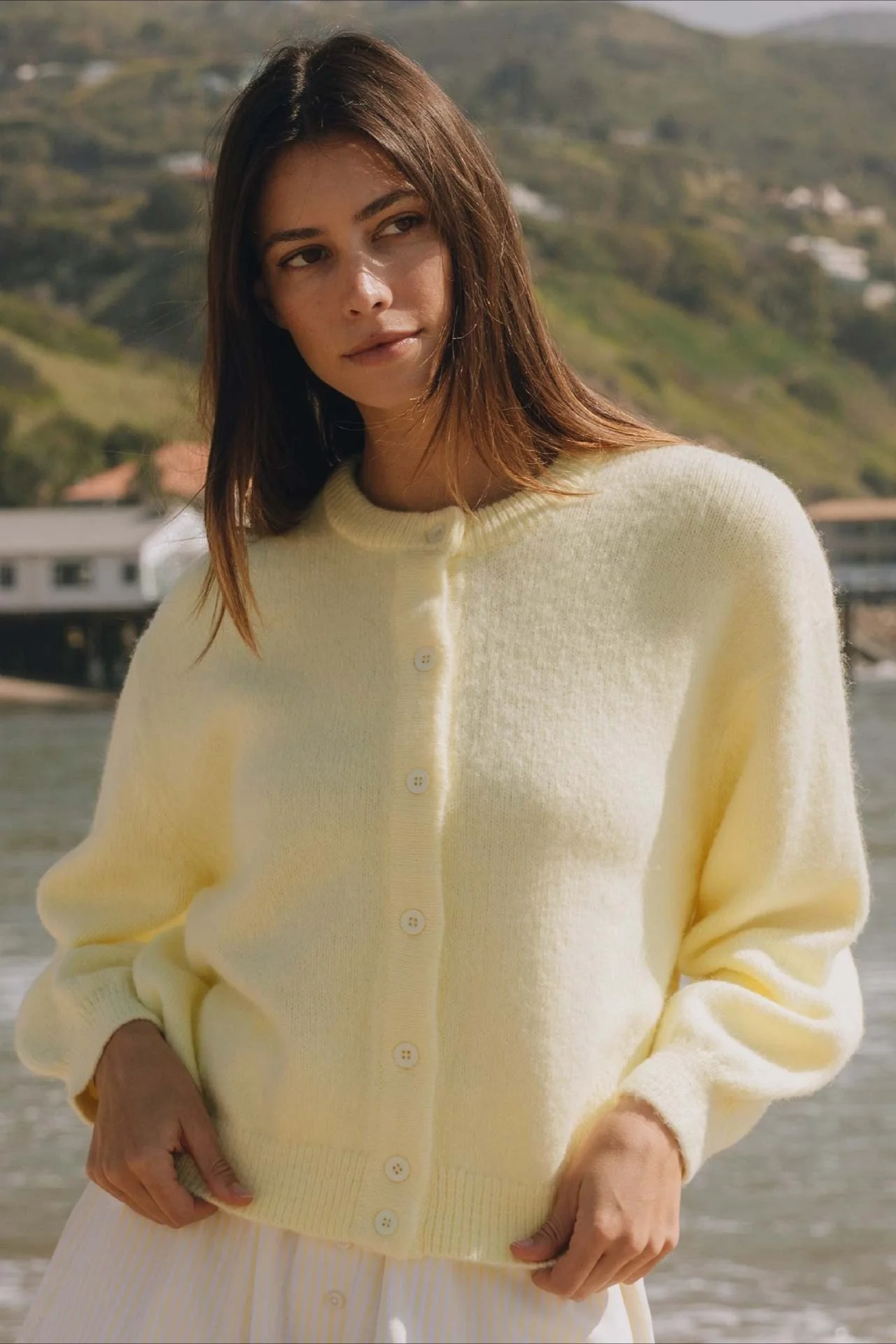 Casual Solid Buttoned Long Sleeve Knit Cardigan - Image 6