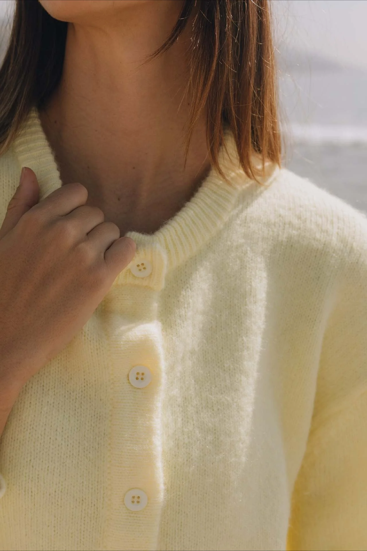 Casual Solid Buttoned Long Sleeve Knit Cardigan - Image 7