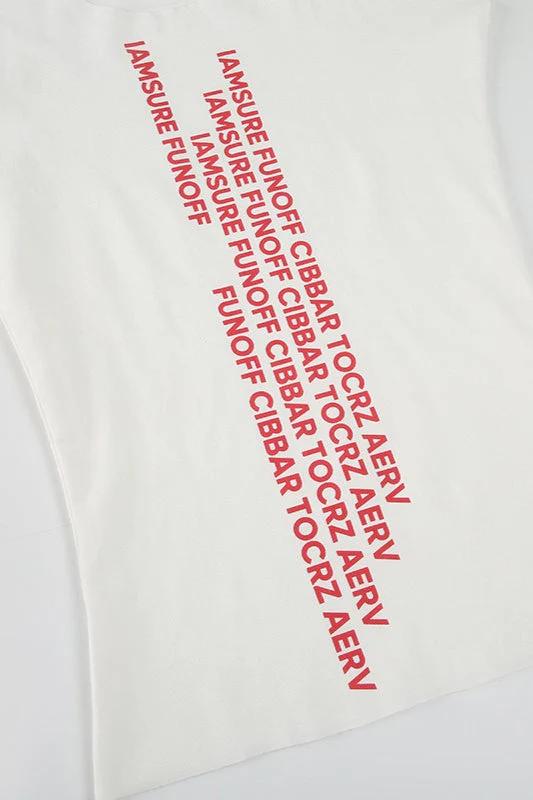 Casual Street Sexy Letter Print Minimalist T-shirt - Image 6