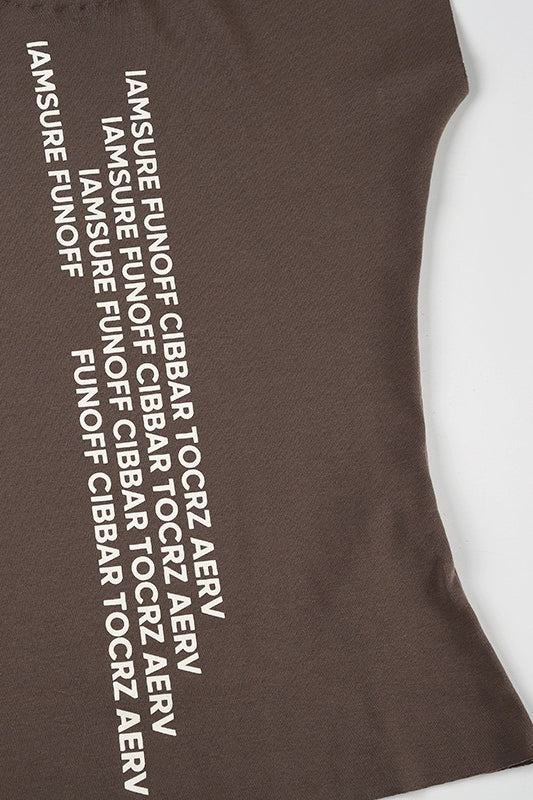 Casual Street Sexy Letter Print Minimalist T-shirt - Image 9
