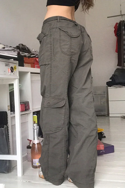 Casual Vintage Cargo Loose Straight Jeans - Image 2