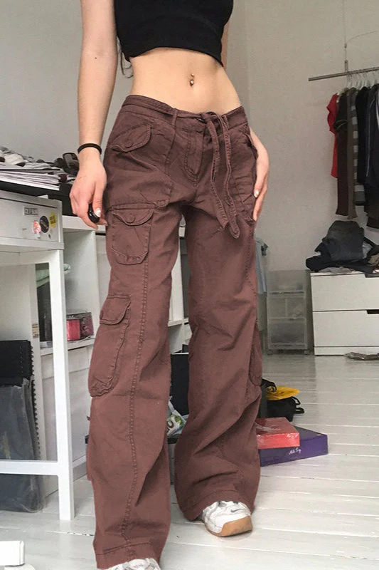 Casual Vintage Cargo Loose Straight Jeans - Image 3