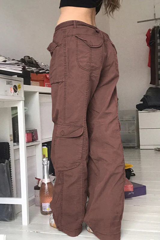 Casual Vintage Cargo Loose Straight Jeans - Image 4