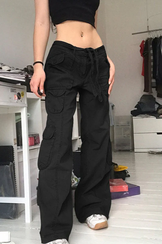 Casual Vintage Cargo Loose Straight Jeans - Image 5