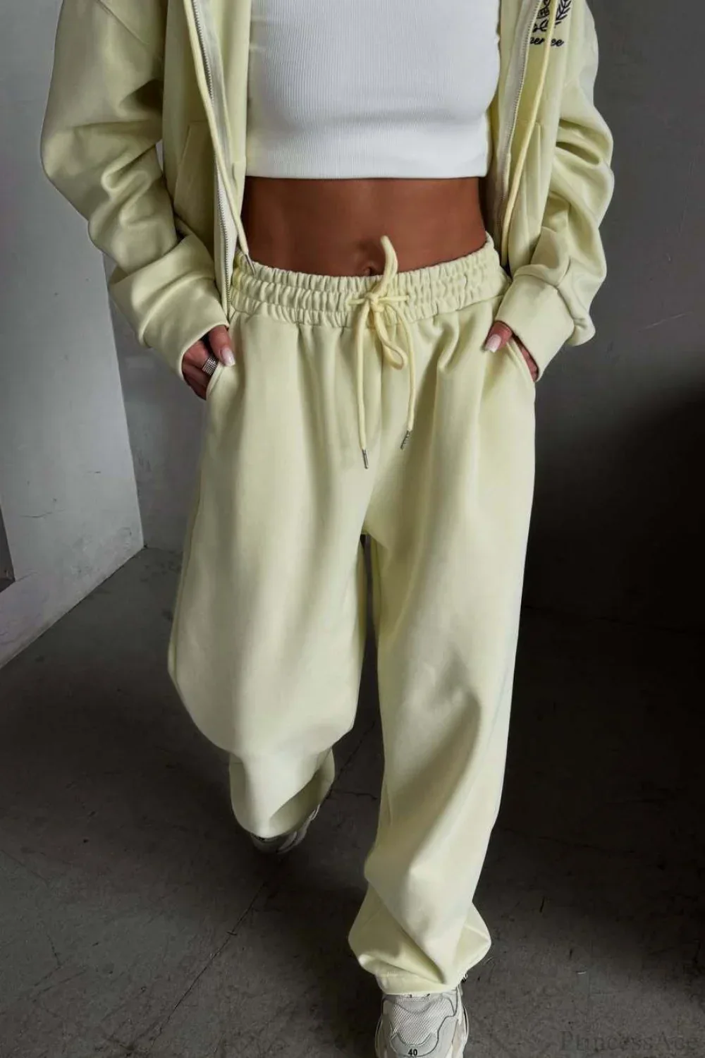 Casual Zip Hooded Embroidered Sweatpants Two Piece Set - Image 10
