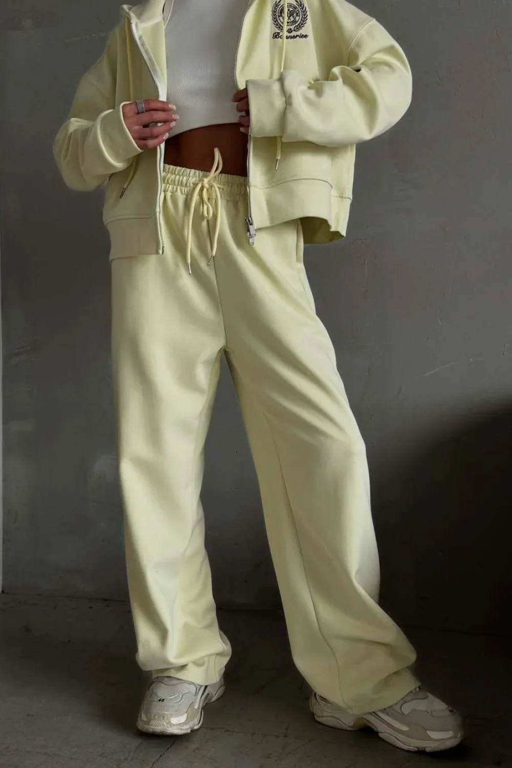 Casual Zip Hooded Embroidered Sweatpants Two Piece Set - Image 9