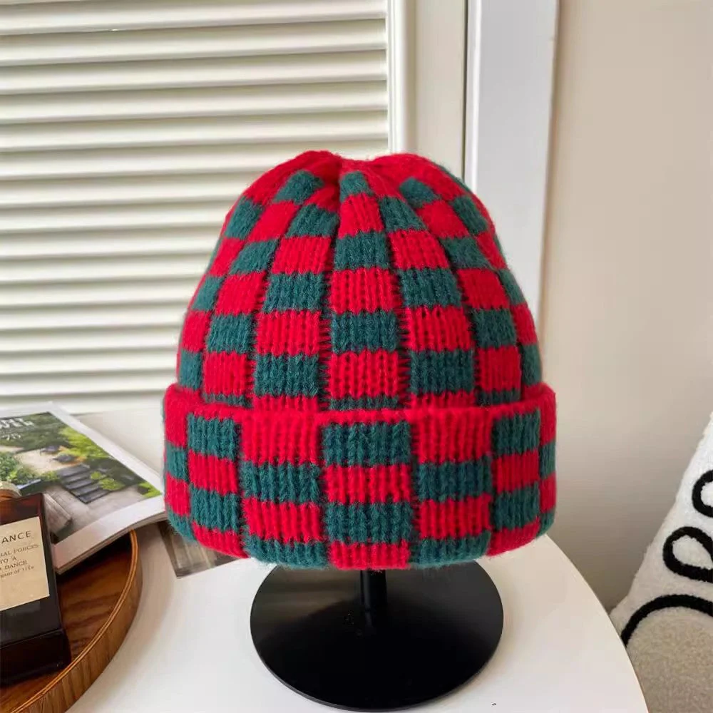 Checkered Knit Hat - Image 2