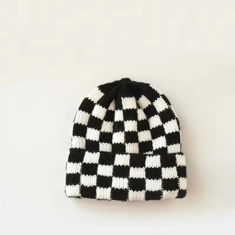 Checkered Knit Hat - Image 8