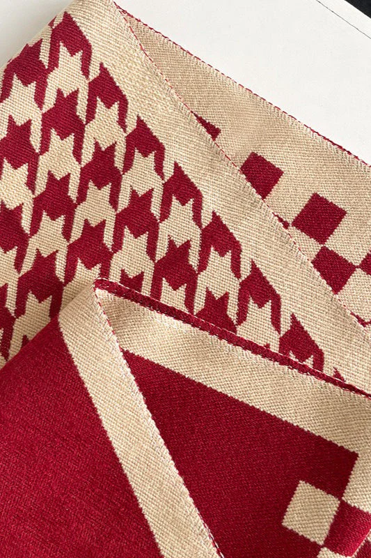 Checkered Plush Scarf - Image 5